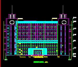 三层办公楼玻璃幕墙施工图纸免费下载 建筑装修图